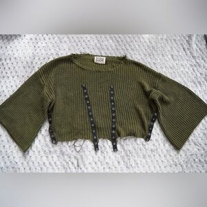 BSBW Olive Green Cropped Sweater Top